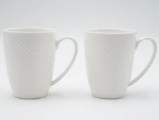 Tabletops Unlimited TU Studio Felicia Mugs Set of 2 Fine Bone China White