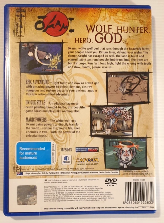 OKAMI Game for Sony PS2 PlayStation 2 by Capcom, 2006, PAL, Complete with Manual - Image 2 of 4