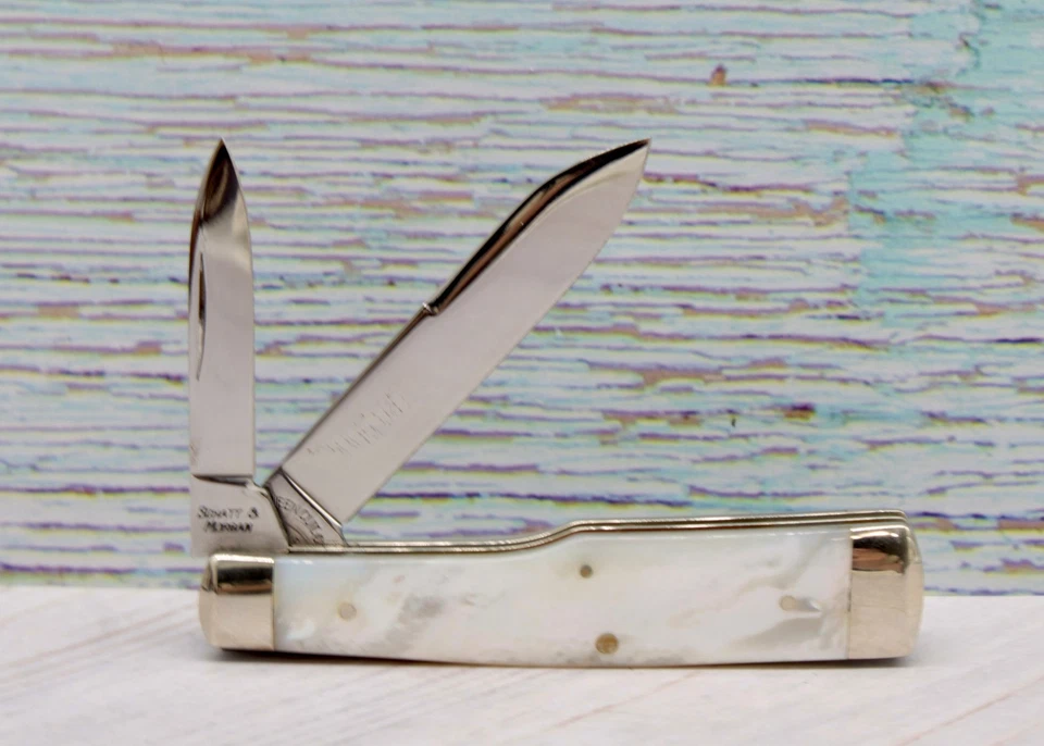 Cuchillo Schatt & Morgan 1998 Serie VIII Madreperla Pequeño Gunstock Jack 3" Foto 3 de 4