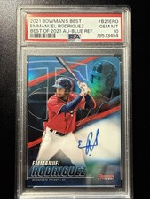 Emmanuel Rodriguez Bowman’s Best Of 2021 Auto Blue Refr  PSA 10 136/150 POP 18