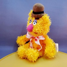 Muppets Fozzie Bear Plush Furry Beanbag Doll Brown Hat Sababa Toys 8"