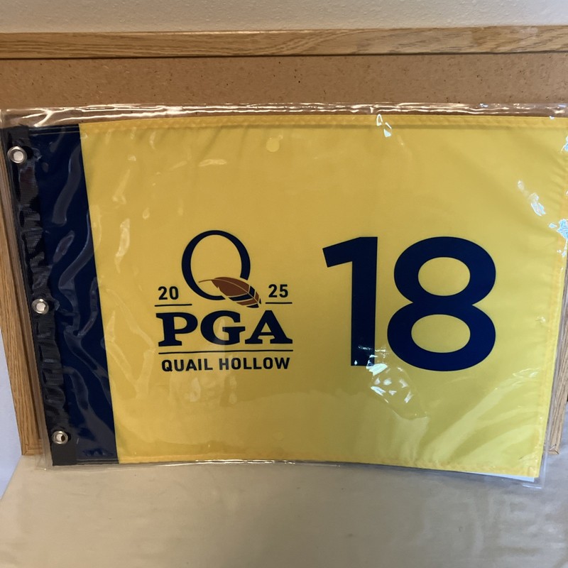 2025 PGA Championship Quail Hollow Pin Flag Screen Print Retail $22