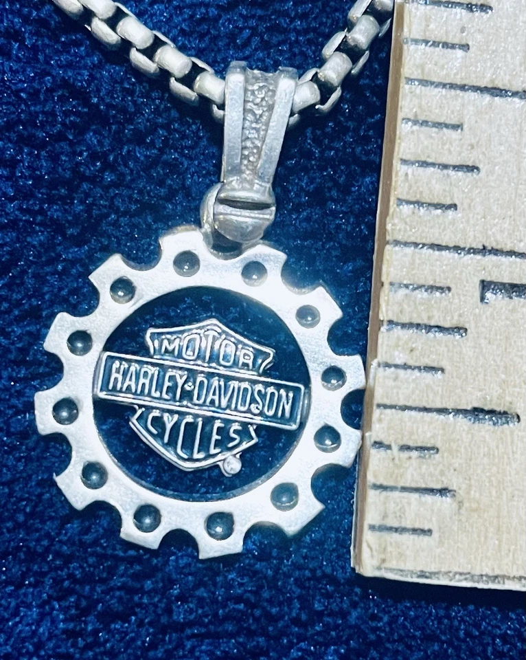 Подлинный Harley Davidson подвеска 22 «ожерелье Gear колесо .925 серебро - Изображение 4 из 4