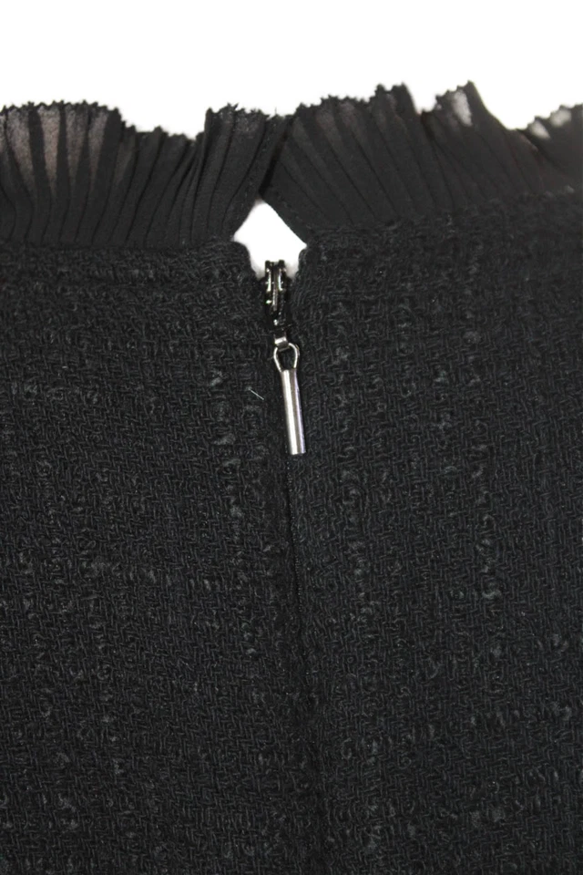 Vestido negro manga corta con cremallera Rebecca Taylor para mujer talla 6 Foto 4 de 4