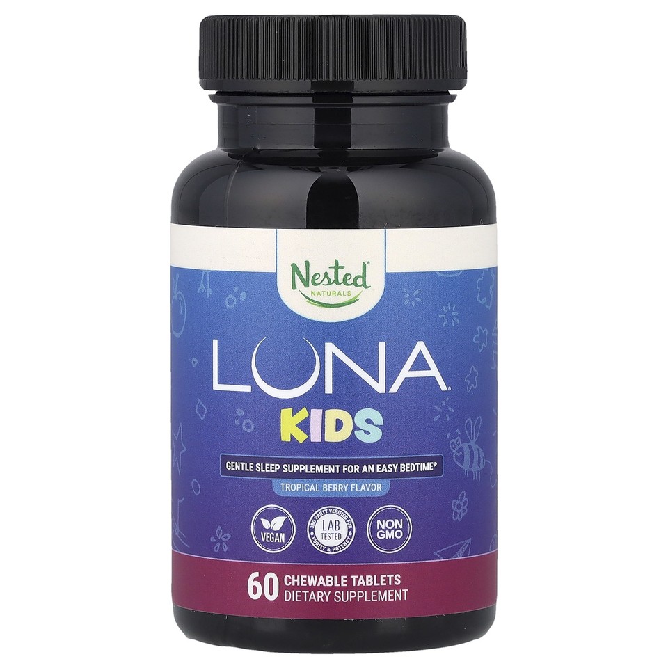 Luna® Kids, Gentle Sleep Supplement, Tropical Berry , 60 Chewable Tablets