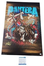 Pantera Vinnie Paul Signed Autographed 24x36 Poster ACOA