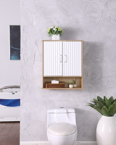 Bathroom Wall Cabinet with Double - Door, Bottom Shelf - Picture 6 of 14