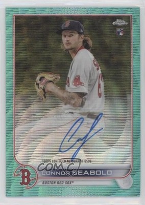 2022 Topps Chrome Rookie Aqua Wave Refractor 172/199 Connor Seabold Auto RC v9t