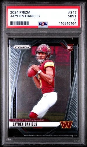 2024 PANINI PRIZM #347 JAYDEN DANIELS ROOKIE RC PSA 9
