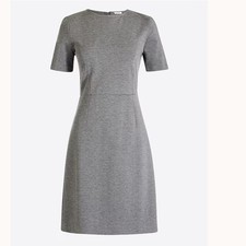 J CREW SHORT SLEEVE COTTON DRESS WOMEN'S SZ 12 TALL HEATHER GREY Classic NEW