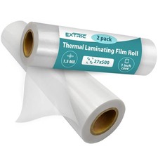 Laminating Film - 2 Pack Glossy Thermal Laminating Roll Easy-Load, 27x500 Inch L
