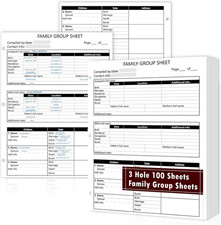 100 Sheets 3-Hole Family Tree Genealogy Forms...