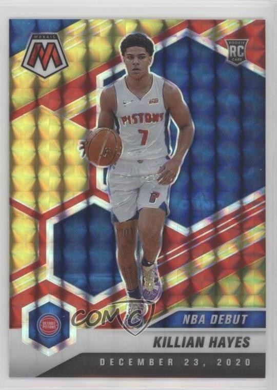2020 Mosaic NBA Debut Choice Fusion Red & Yellow Prizm 38/88 Killian Hayes 0xe0