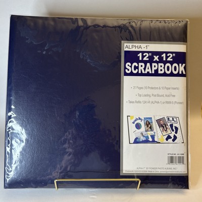 Alpha-1 12x12 Scrapbook Album Blue Top Loading NEW Pioneer 10 Pages 20 Layouts