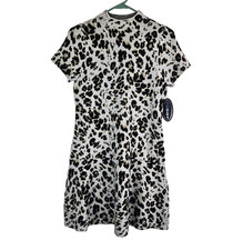 Scoop Women's Size Medium 8-10 Leopard Print Soft Sweater Dress NWT