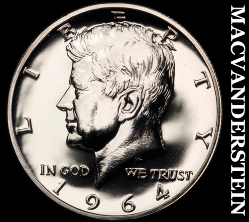 1964 Kennedy Silver Half Dollar- Accent Hair Choice Gem Proof Luster #J4382
