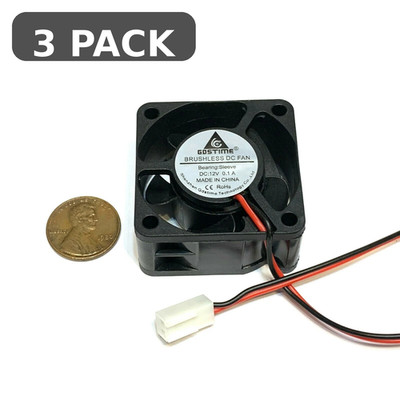 3 Pieces 4020S 12V DC Brushless Fan 40mm 40x40x20mm 2-Pin Cooler A39