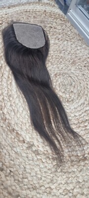 18INCH PERUVIAN VIRGIN HUMAN HAIR 2# SILK BASE TOPPER 150% CLOSURE STRAIGHT 12A