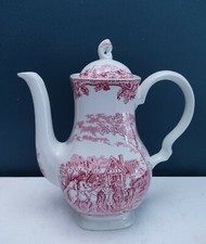 Myott Staffordshire Country Life Pink English Scenery Coffee Pot Teapot