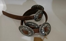 Cowboy Decor Silver inset concho belt size 42