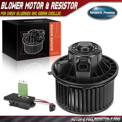Front HVAC Blower Motor & Resistor Kit for Chevy Silverado GMC Sierra ...