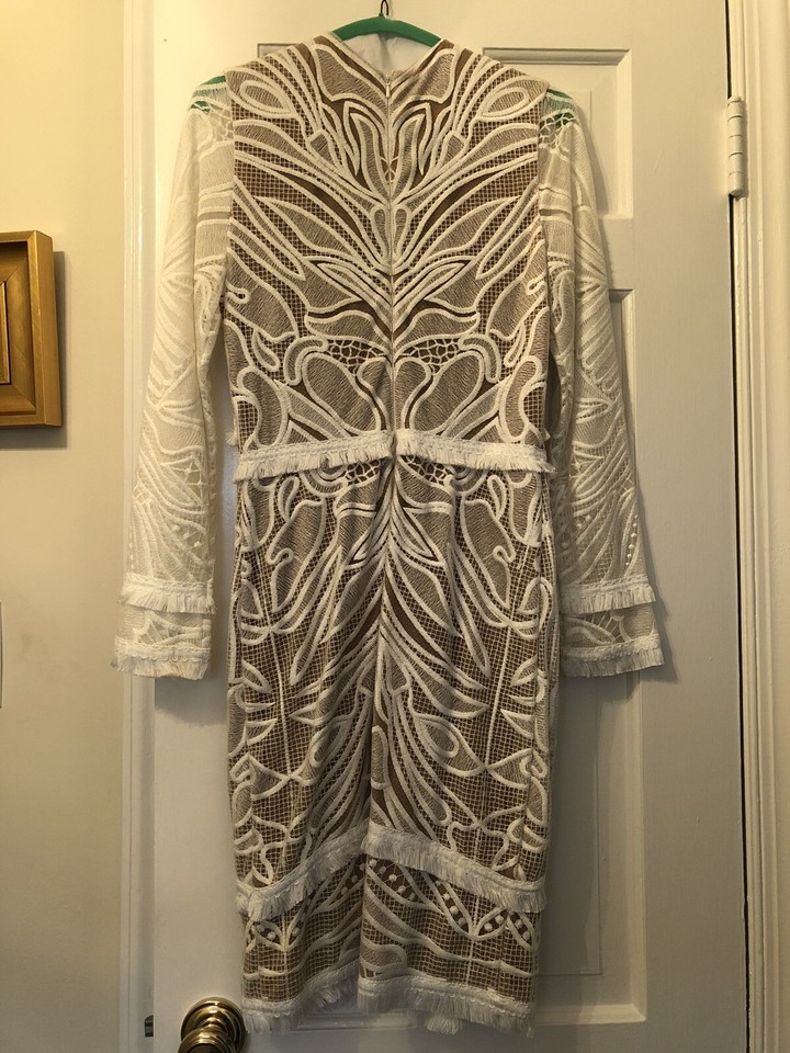 Alexis White Nude Lace Dress Size Small eBay