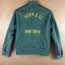 VTG 50s Protexall Combed Cotton Cramerton Army Cloth Chain Stitch Chore Coat S