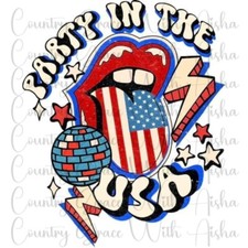 Sublimation Transfer Party In The USA Ready To Press Heat Transfer