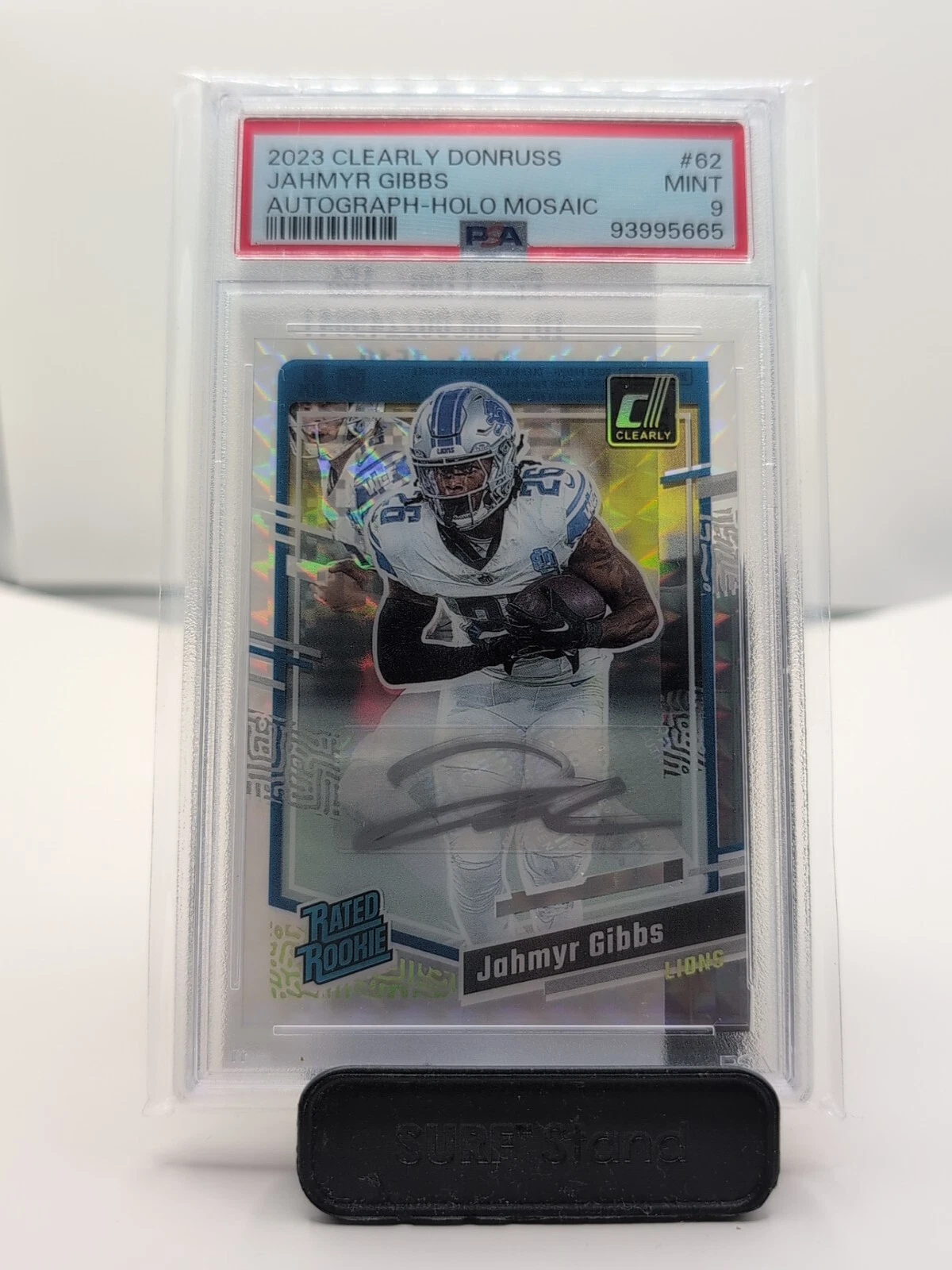 Jahmyr Gibbs Panini Clearly Donruss #62 Autograph-Holo Mosaic