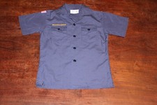 Boy Scouts of America BSA Youth Shirt Blue Medium Plain No Patches Short Sleeve