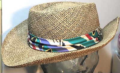 VTG IMPERIAL HEADWEAR Hat Unisex S/M Straw Cap Multi-color 