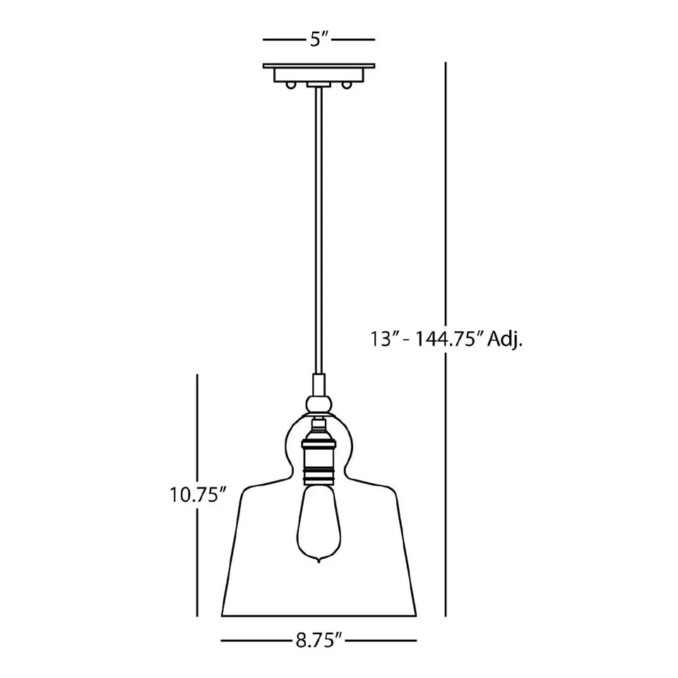 Colgante Robert Abbey Light S746 9" níquel pulido Albert con pantalla de vidrio transparente Foto 4 de 4