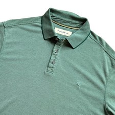 Tommy Bahama Polo Shirt Mens Sz Large Green Short Sleeve Modal Polyester