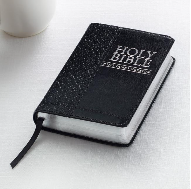 KJV Mini Pocket Bible Black Faux Leather with Ribbon Marker Red Letter Edition