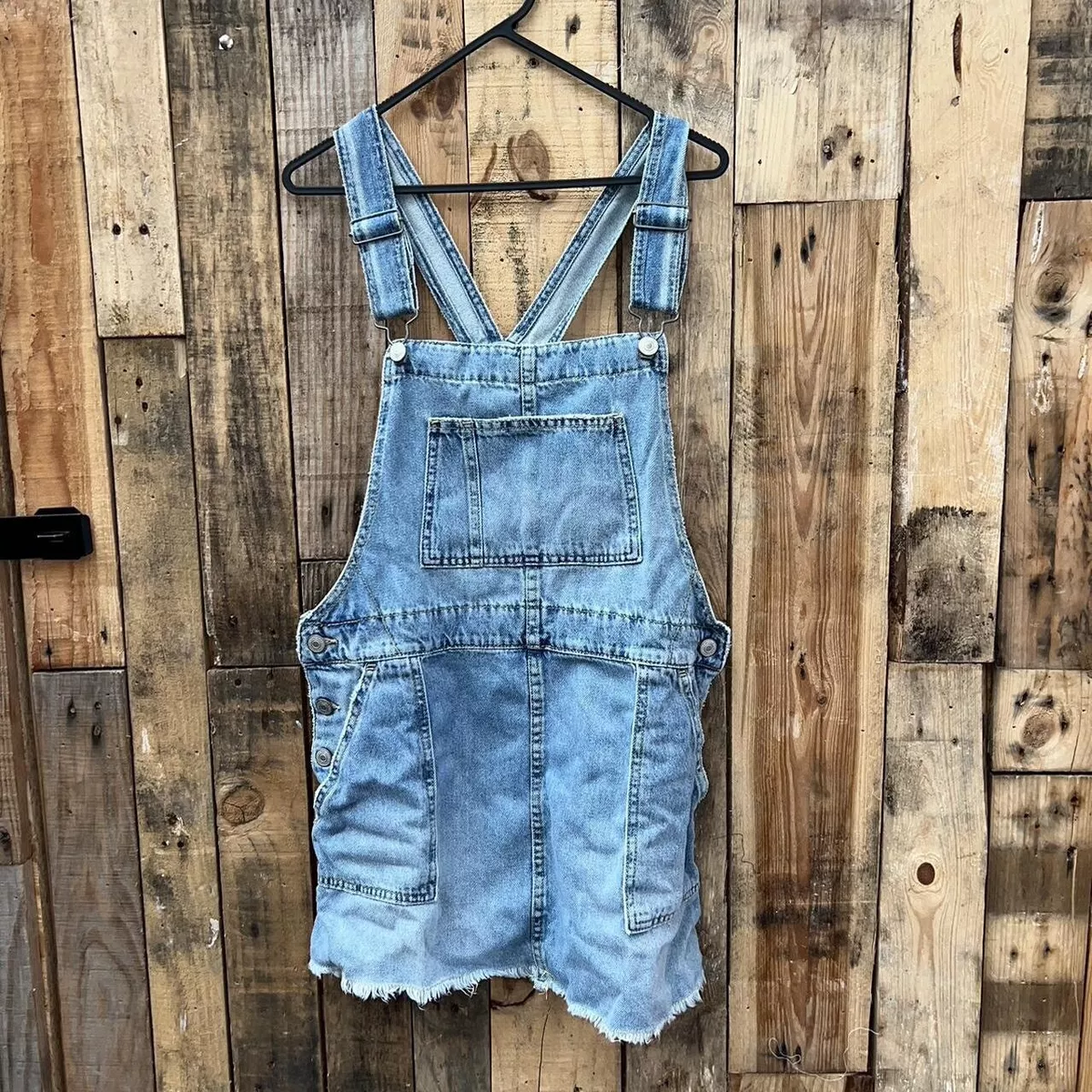 Free People Denim Shortall Dungarees Skirt Size small Brand New