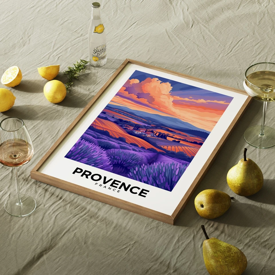 Provence France Vintage Style Travel Poster - Home Decor, Wall Art - Image 2 of 4