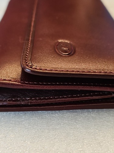 Leder Aramis Cambridge dreifach gefaltete burgunderfarbene Damen-Geldbörse mit Papiereinlagen UNBENUTZT - Bild 4 von 24