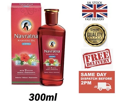 🇬🇧300ml Navratna Ayurvedic Oil With 9 Herbs Therapeutic Multi Benefits CoolOil