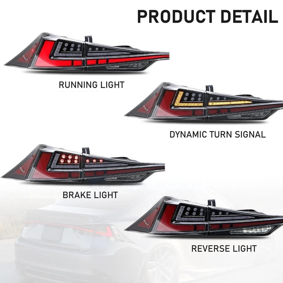 Прозрачный комплект светодиодных задних фонарей для седана Lexus IS250 IS300 IS350 200T IS-F 2014-2020 годов выпуска - Изображение 3 из 4