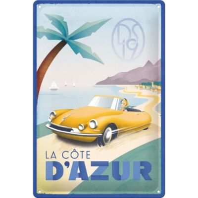 Retro tin sign metal sign vintage 8 x 12 in - DS - La Cote D'Azur DS19