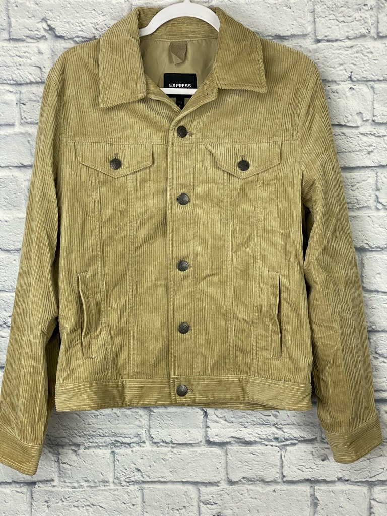 Express Mens Corduroy Jacket Khaki Tan 