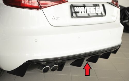 Rieger Diffusor für Audi A3 8V inkl Sportback Heckeinsatz Schwarz Glanz - Bild 1 von 4