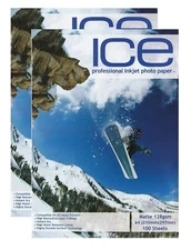 200 Sheet ICE 128 gsm Matt A4 Single Sided matte coated Professional PHOTO paper