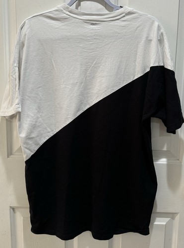New Balance Athletics Black White Splice Spellout Retro Tee Shirt Mens S - Picture 4 of 6