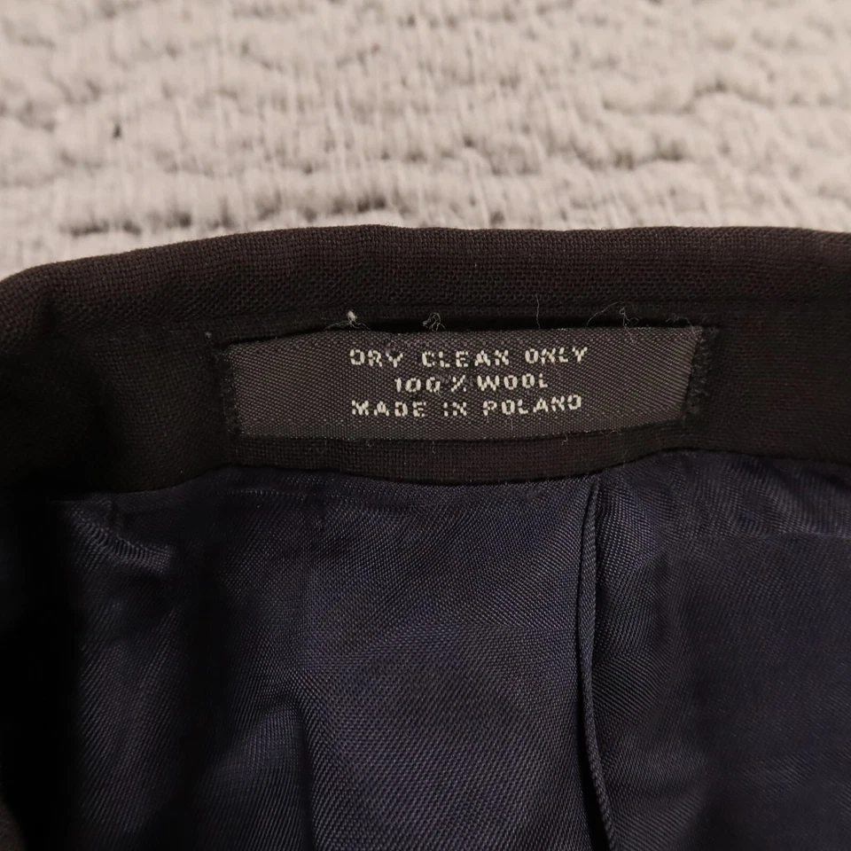 Chaqueta Blazer Abrigo Deportivo Eddie Bauer Azul Negro 100% Lana Hecho en Polonia 46L Foto 3 de 4