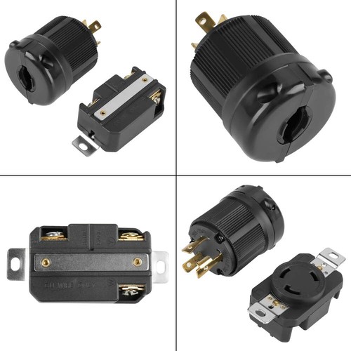 2/4/6.XPairs 30A 250V Male Female Twist Lock 3 Wire Plug Nema L6-30P+L6-30R - Picture 8 of 18