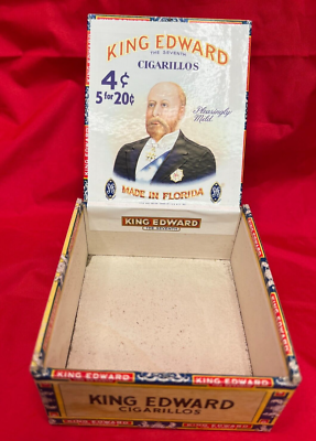 king edward mild tobacco box VINTAGE 1950 King Edward Mild Tobacco Cigar Cigarillos Box Jacksonville  Florida