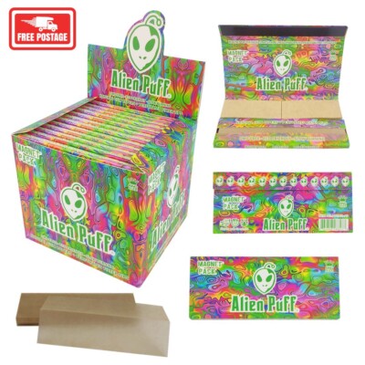 Alien Puff King Size ungebleichte Papiere & Spitzen Streifen Magnet HypnoPack (KOSTENLOSE P&P)