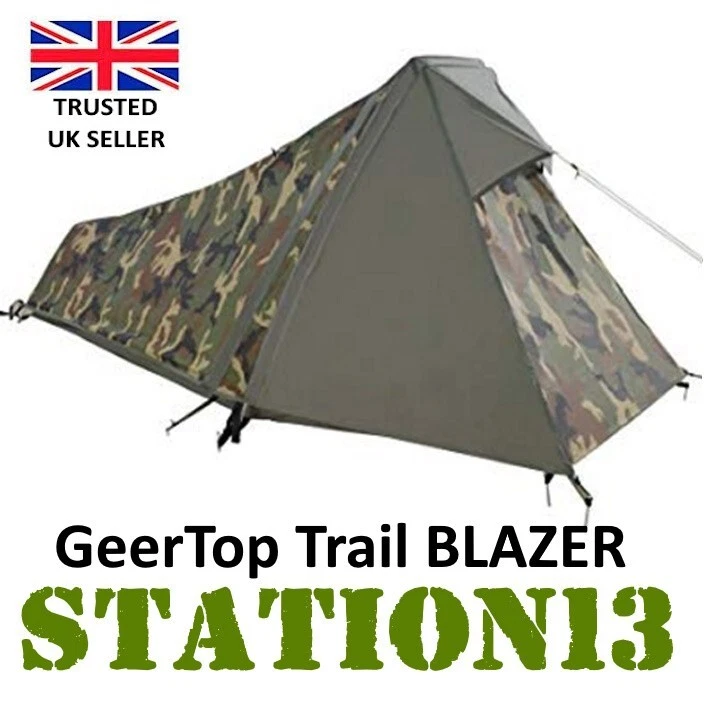 Camouflage Wild Camping 1 Person Tent, 2/3 Season - Titanium Tent Pegs - 1.5kgs