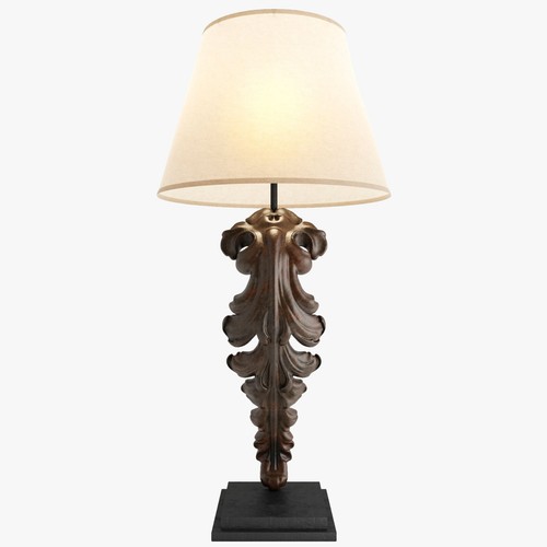 Restoration Hardware Baroque Acanthus Leaf Artifact Lamps Set of 2 a Pair Metal - Picture 8 of 8